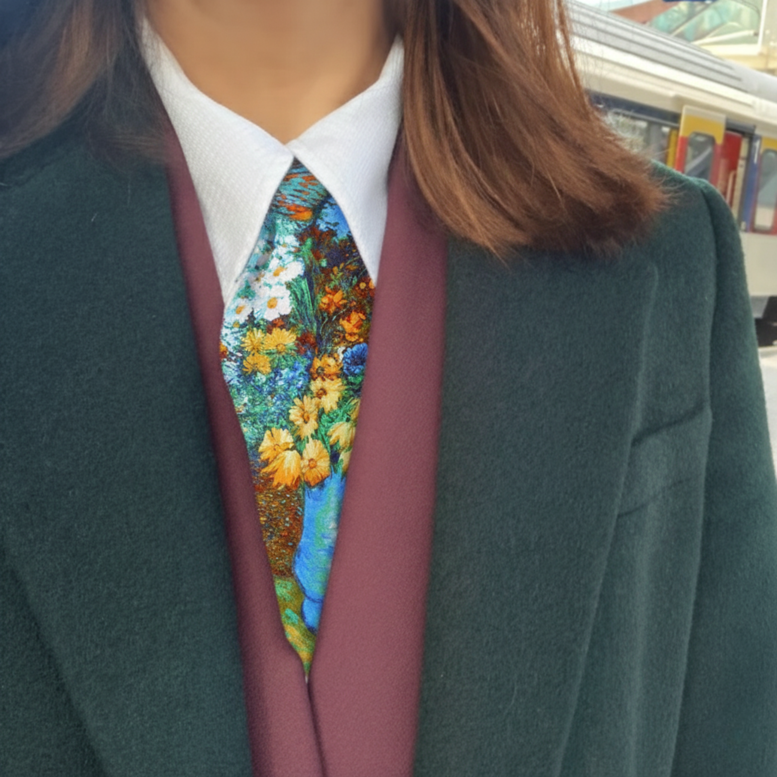 "Art Museum" Large Square Silk Scarf