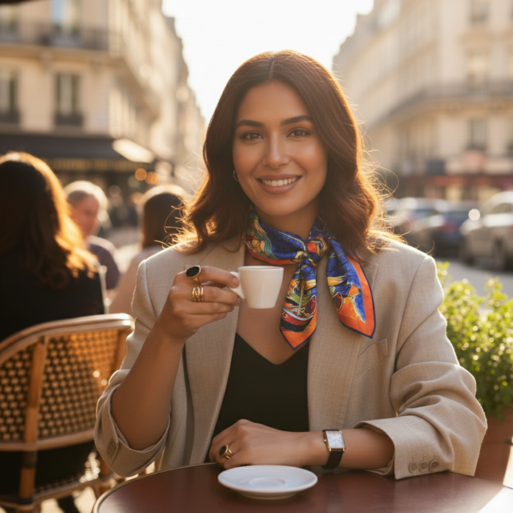 "Art Museum" Large Square Silk Scarf