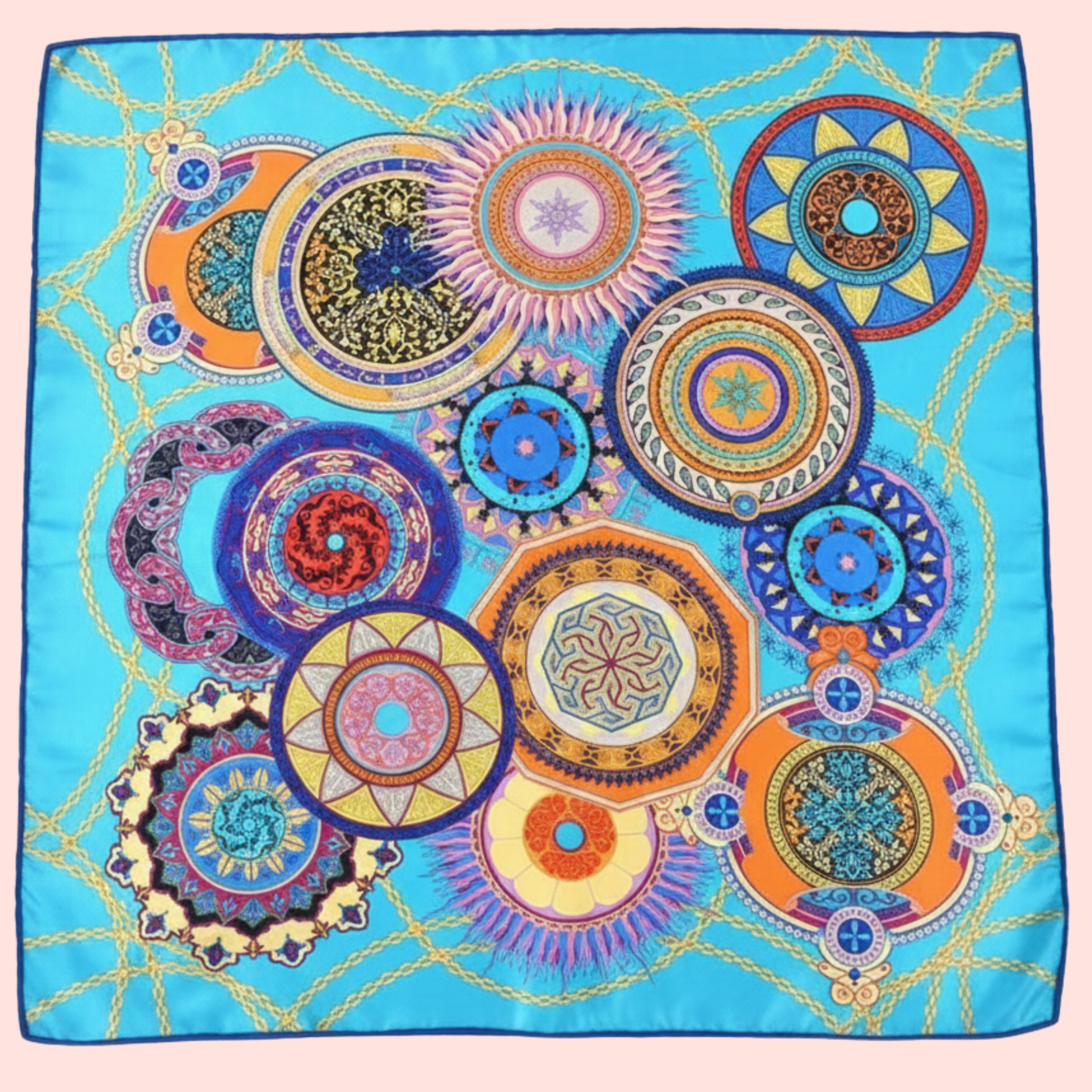 "The Luxe Bridle" Large Square Silk Scarf