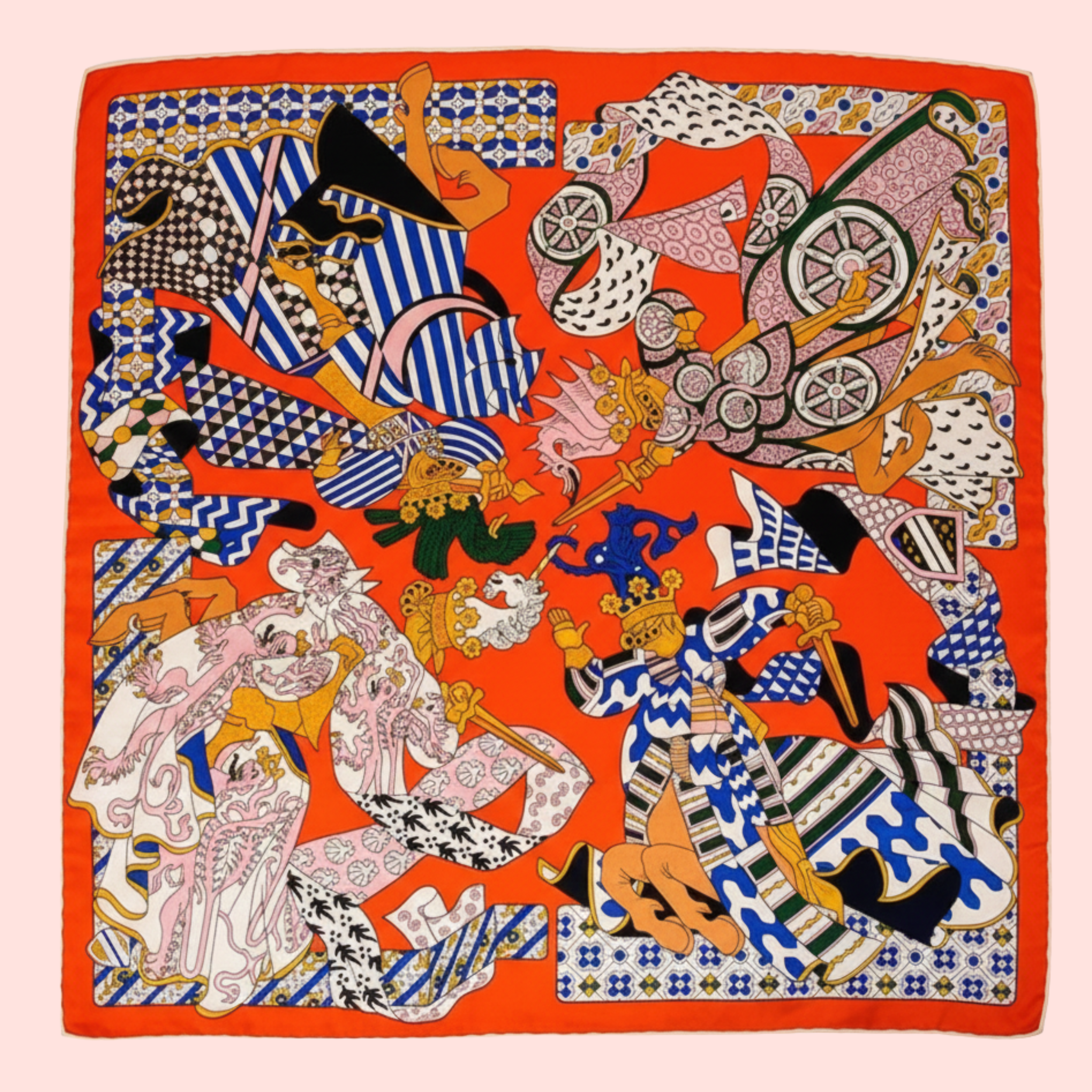 "The Royal Tapestry" Large Square Silk Scarf