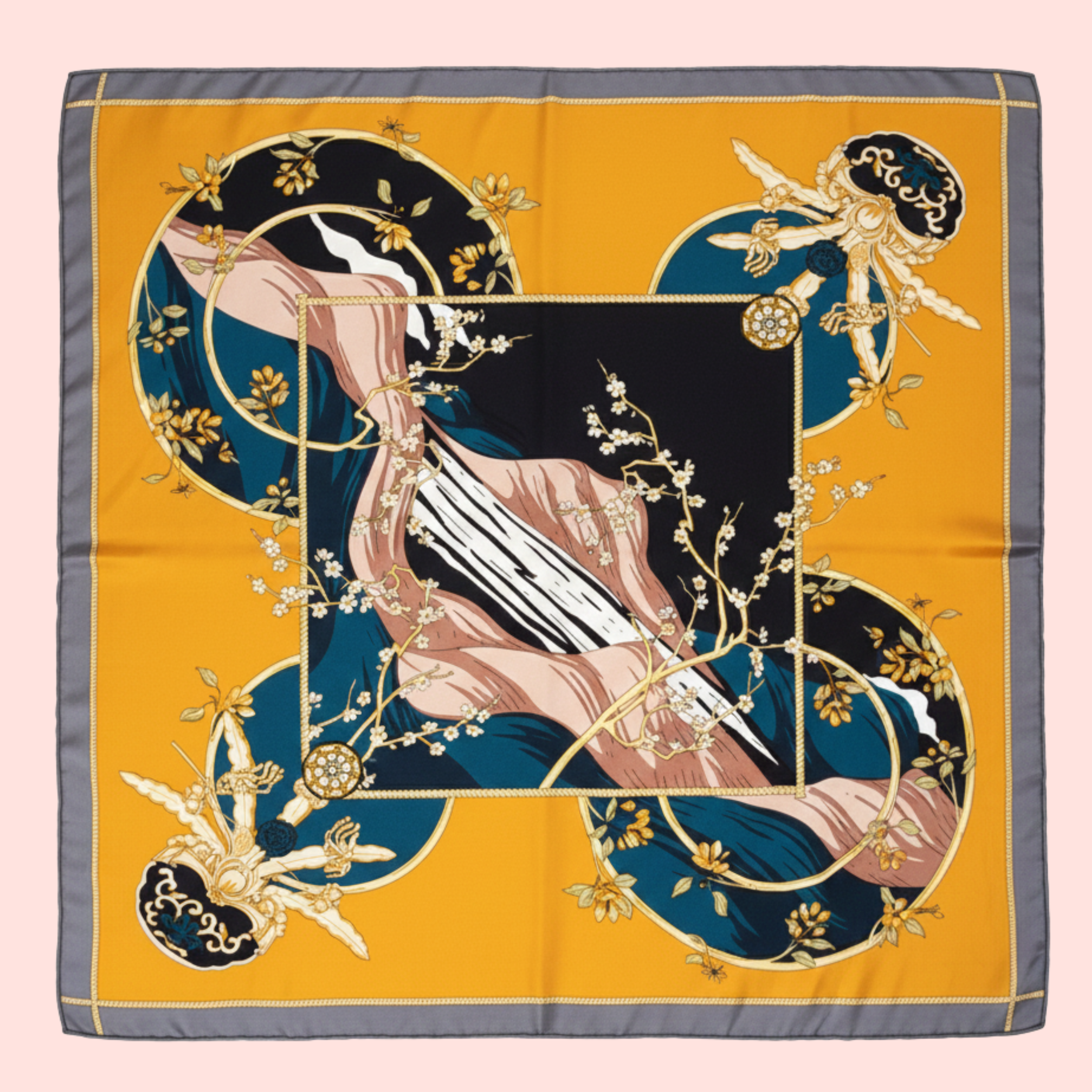 "The Royal Tapestry" Large Square Silk Scarf
