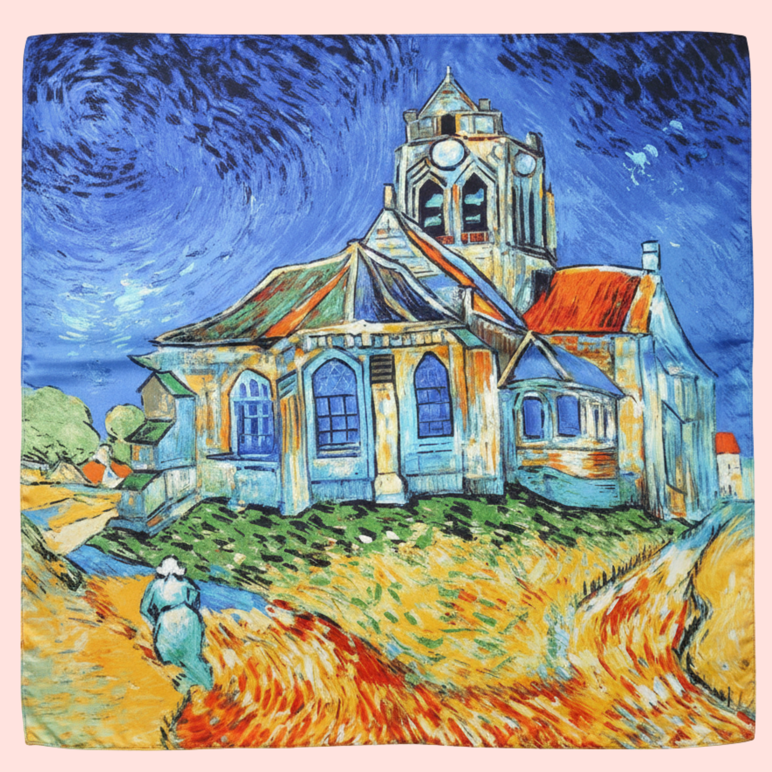 "Art Museum" Large Square Silk Scarf