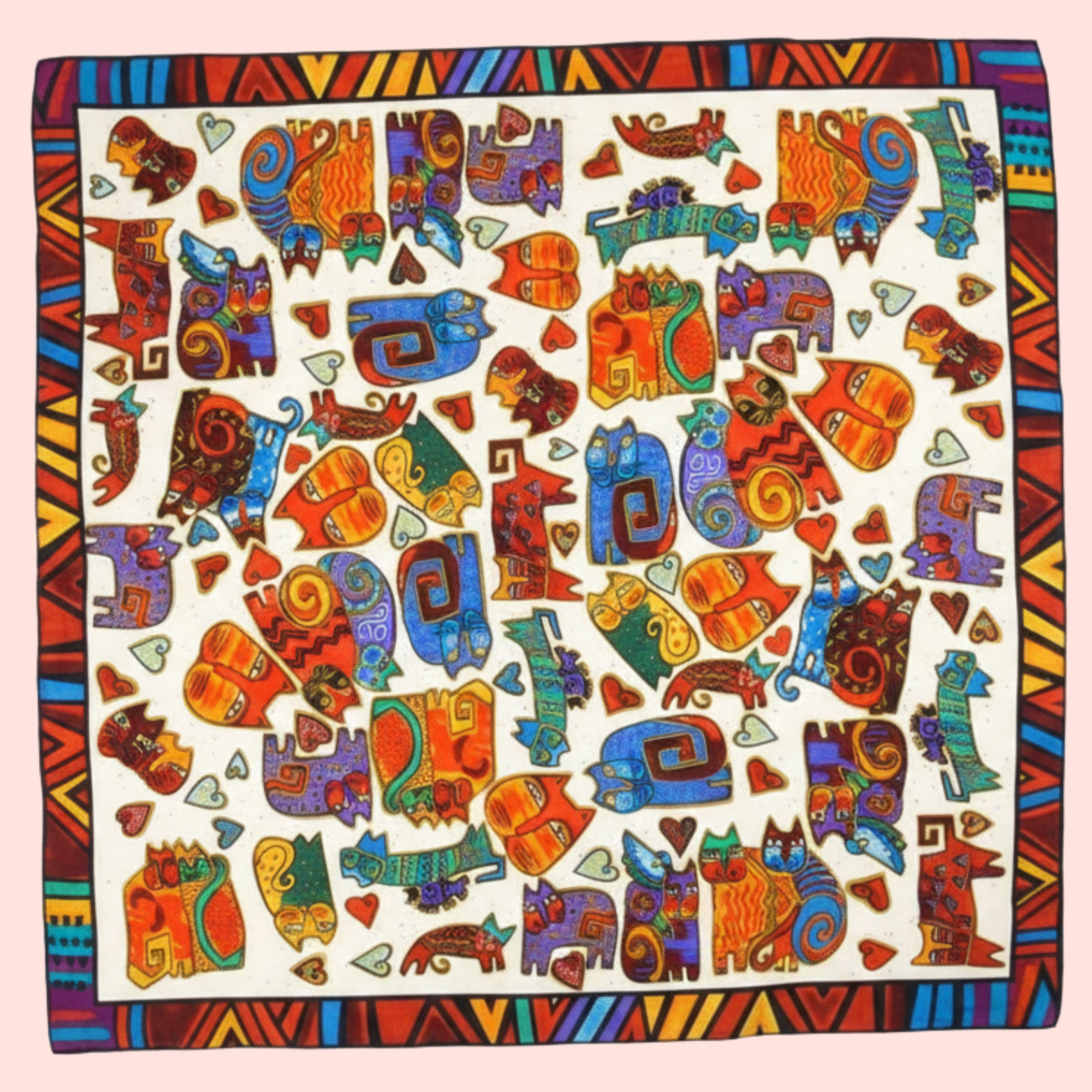 "The Luxe Bridle" Large Square Silk Scarf