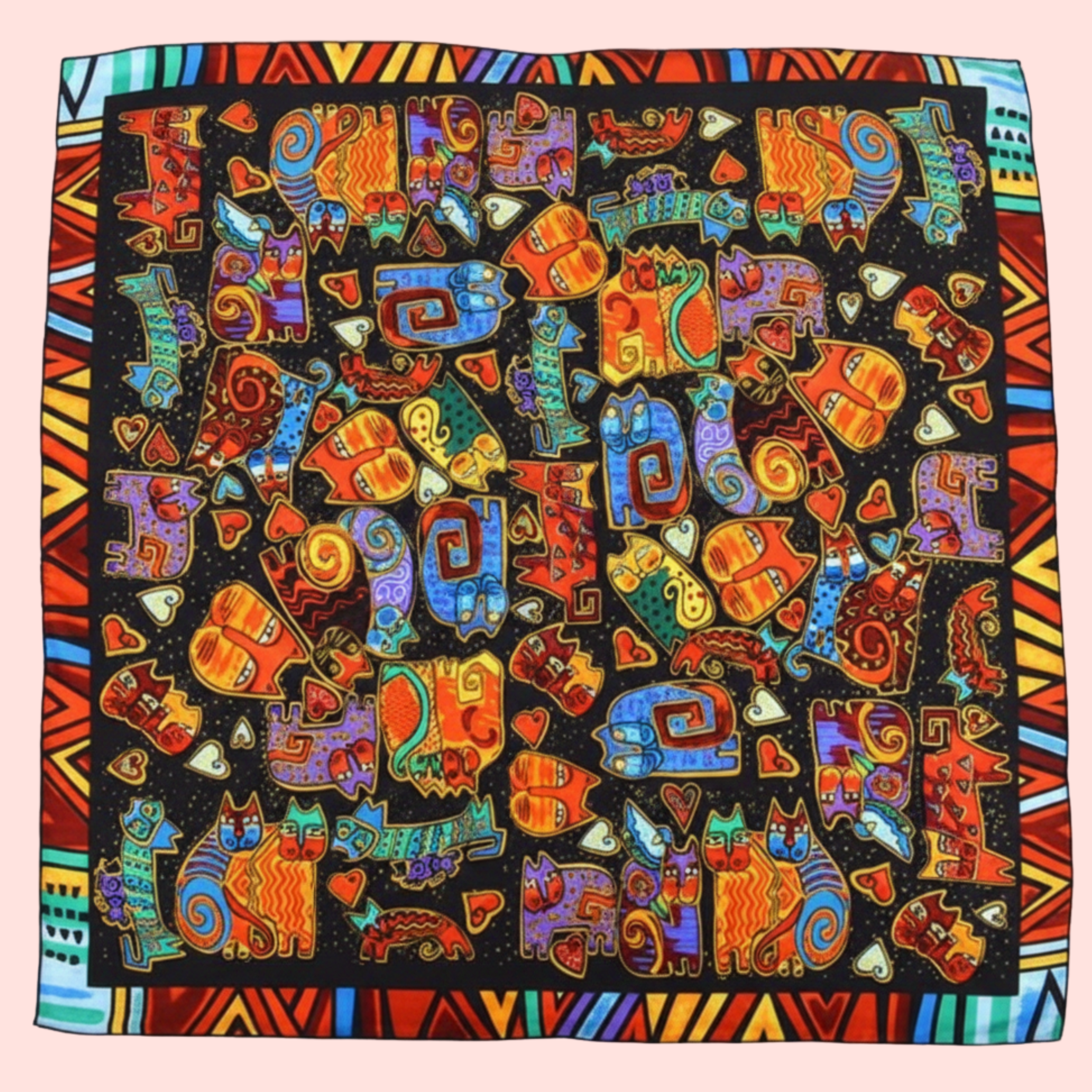 "The Luxe Bridle" Large Square Silk Scarf